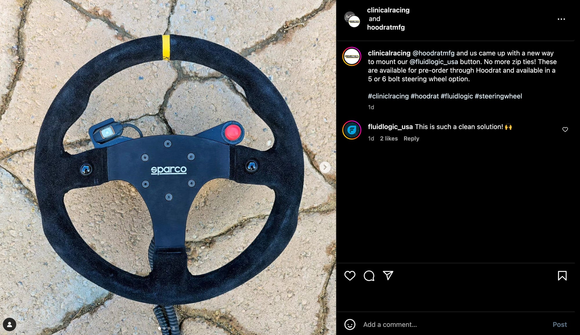 FluidLogic Steering Wheel Button Bracket