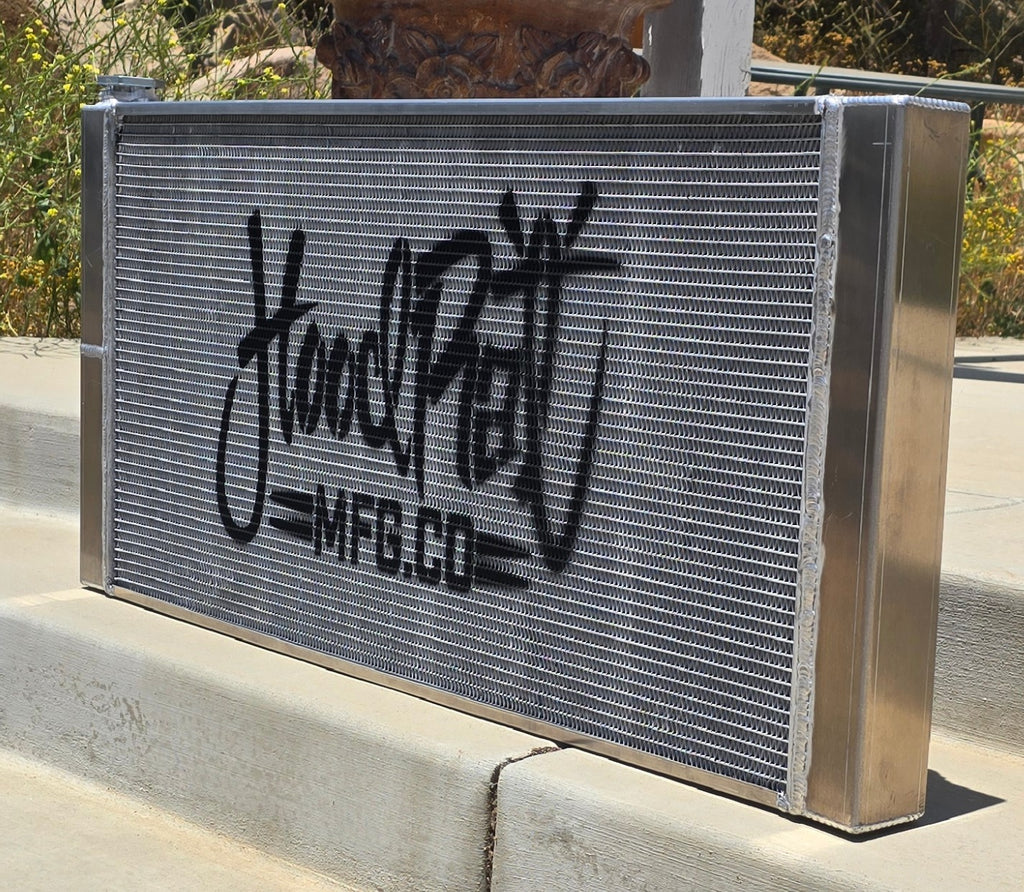 Custom Radiator Build Custom built Radiator with dual 16 fans 40x19x3 – Hoodrat Manufacturing